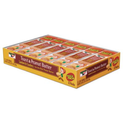 Sandwich Crackers, Toast And Peanut Butter, 8 Cracker Snack Pack, 12/Box