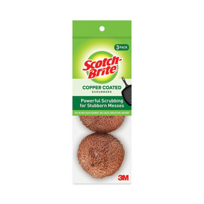 Metal Scrubbing Pads, 2.25 x 2.75, Copper, 3/Pack, 8 Packs/Carton