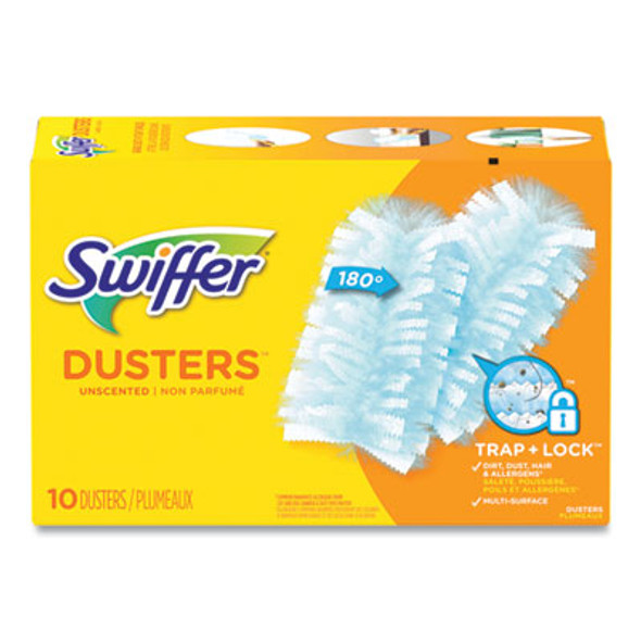 Refill Dusters, Dust Lock Fiber, Light Blue, Unscented, 10/Box, 4 Box/Carton