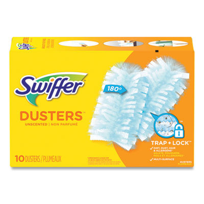 Dusters Refill, Dust Lock Fiber, Unscented, Light Blue, 10/Box, 4 Box/Carton