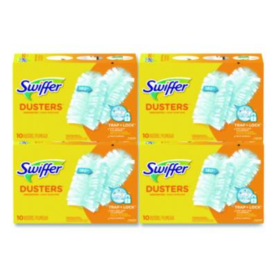Dusters Refill, Dust Lock Fiber, Unscented, Light Blue, 10/Box, 4 Box/Carton