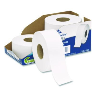 White Jumbo Bathroom Tissue, Septic Safe, 2-Ply, 3.5" x 1,000 Ft, 4 Rolls/Carton
