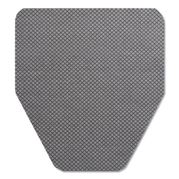 Komodo Urinal Mat, Shield-Shaped, Gray Smooth Surface, 18" x 20", 6/Carton