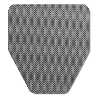 Komodo Urinal Mat, Shield-Shaped, Gray Smooth Surface, 18" x 20", 6/Carton