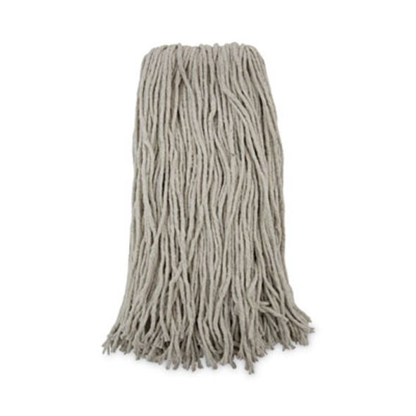Premium Cut-End Wet Mop Heads, Cotton, 20Oz, White, 12/Carton