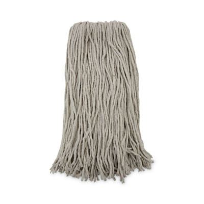 Premium Cut-End Wet Mop Heads, Cotton, 20 Oz, White, 12/Carton