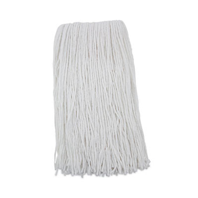 Premium Cut-End Wet Mop Heads, Rayon, 20 Oz, White, 12/Carton