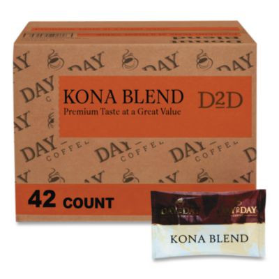 100% Pure Coffee, Kona Blend, 1.5 Oz Pack, 42 Packs/Carton