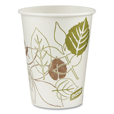 Pathways Paper Hot Cups, 8 Oz, White/Brown, 50/Sleeve, 20 Sleeves/Carton