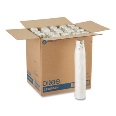 Pathways Paper Hot Cups, 8 Oz, White/Brown, 50/Sleeve, 20 Sleeves/Carton