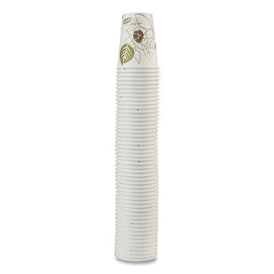 Pathways Paper Hot Cups, 8 Oz, White/Brown, 50/Pack
