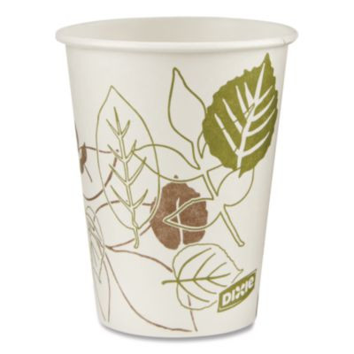 Pathways Paper Hot Cups, 8 Oz, White/Brown, 50/Pack