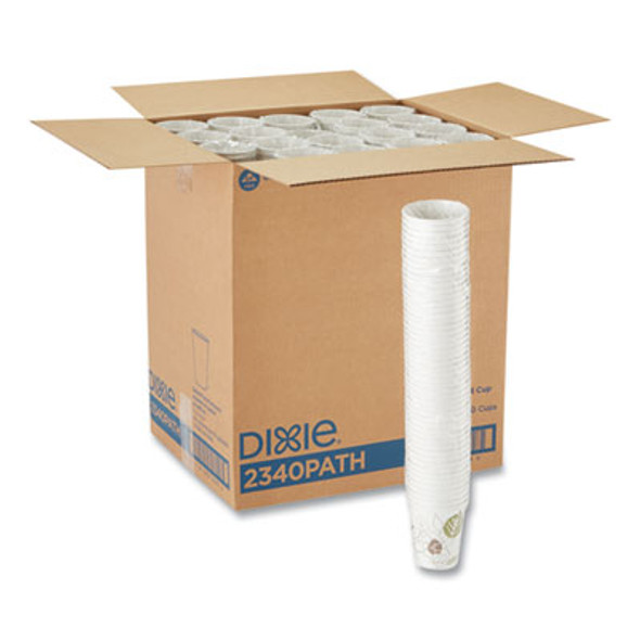 Pathways Paper Hot Cups, 10 Oz, White/Brown, 50/Sleeve, 20 Sleeves/Carton