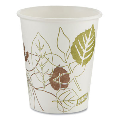 Pathways Paper Hot Cups, 10 Oz, White/Brown, 50/Sleeve, 20 Sleeves/Carton