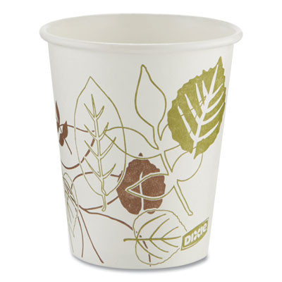Pathways Paper Hot Cups, 10 Oz, White/Brown, 50/Pack