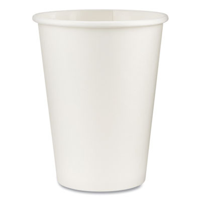 Paper Hot Cups, 12 Oz, White, 50/Sleeve, 20 Sleeves/Carton