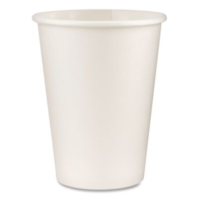 Paper Hot Cups, 12 Oz, White, 50/Sleeve, 20 Sleeves/Carton