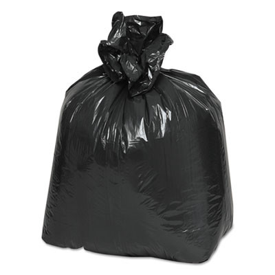 Linear Low-Density Can Liners, 16 Gal, 0.6 Mil, 24" x 33", Black, 25 Bags/Roll, 20 Rolls/Carton