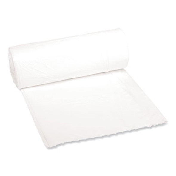 Low-Density Waste Can Liners, 16 Gal, 0.4 Mil, 24" x 32", White, Perforated Roll, 25 Bags/Roll, 20 Rolls/Carton