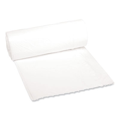 Low-Density Waste Can Liners, 16 Gal, 0.4 Mil, 24" x 32", White, Perforated Roll, 25 Bags/Roll, 20 Rolls/Carton