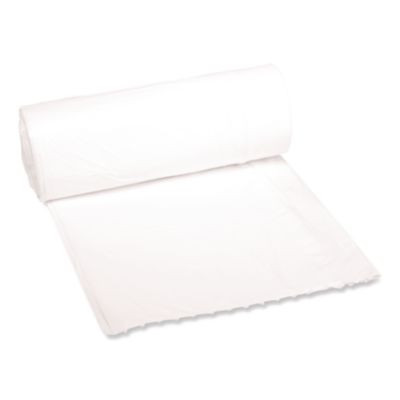 Low-Density Waste Can Liners, 16 Gal, 0.4 Mil, 24" x 32", White, Perforated Roll, 25 Bags/Roll, 20 Rolls/Carton