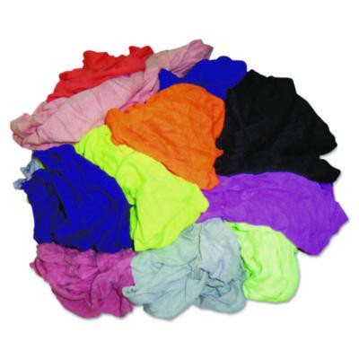 New Colored Knit Polo T-Shirt Rags, Assorted Colors, 10 Pounds/Carton