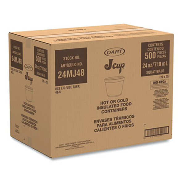 Foam Containers, 24 Oz, White, 25/Bag, 20 Bags/Carton