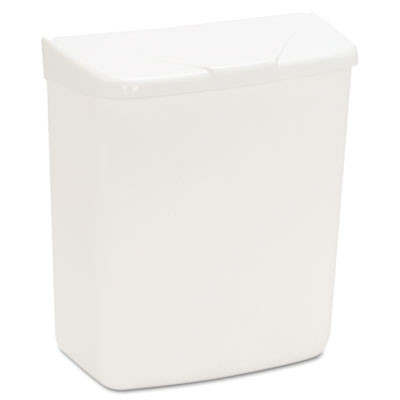 Wall Mount Sanitary Napkin Receptacle-Ppc, 1 Gal, Ppc Plastic, White
