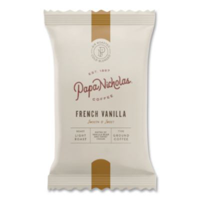 Premium Coffee, French Vanilla, Ground Portion Packs, 18/Carton
