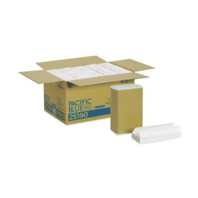 Pacific Blue Basic C-Fold Paper Towel, 1-Ply, 10.1 x 12.7, White, 240/Pack, 10 Packs/Carton