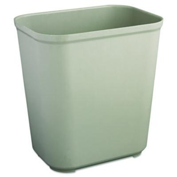 Fire Resistant Wastebasket, 7 Gal, Fiberglass, Gray