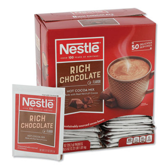 Hot Cocoa Mix, Rich Chocolate, .71Oz, 50/Box