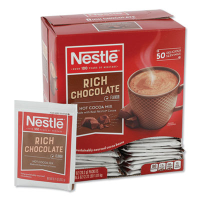 Hot Cocoa Mix, Rich Chocolate, 0.71 Oz Packets, 50/Box