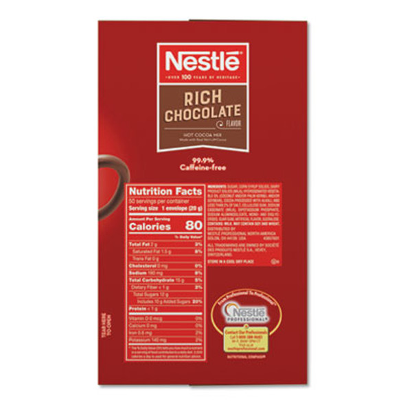 Hot Cocoa Mix, Rich Chocolate, 0.71 Oz Packets, 50/Box, 6 Box/Carton