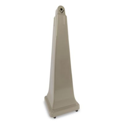 Groundskeeper Cigarette Waste Collector, Pyramid, 1 Gal, 12.25 x 39.75, Beige