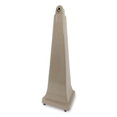 Groundskeeper Cigarette Waste Collector, Pyramid, 1 Gal, 12.25 x 39.75, Beige