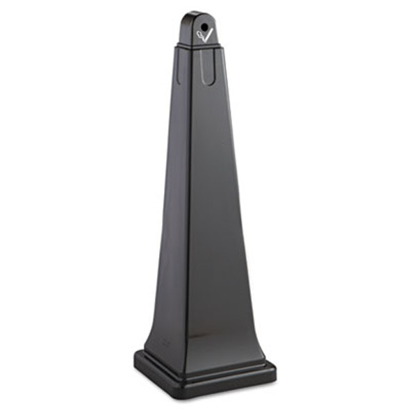 Groundskeeper Cigarette Waste Collector, Pyramid, 1 Gal, 12.25 x 39.75,  Black