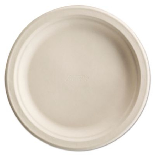 Paperpro Naturals Molded Fiber Dinnerware, Round Plates, 8.75" Dia, White, 125/Pack, 4 Packs/Carton