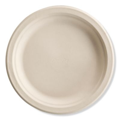 Paperpro Naturals Molded Fiber Dinnerware, Round Plates, 8.75" Dia, White, 125/Pack, 4 Packs/Carton