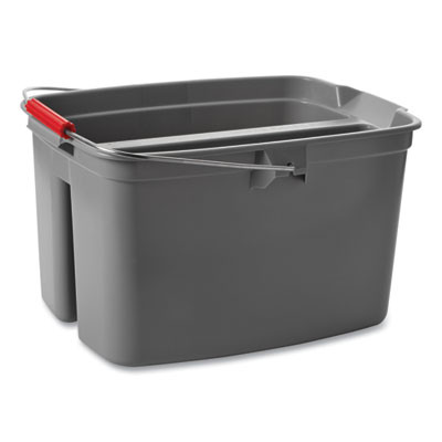 Double Utility Pail, 19 Qt, Plastic, Gray