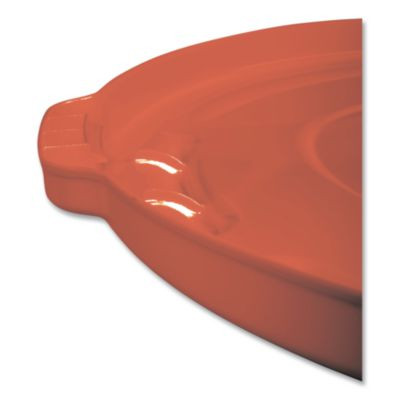 Brute Self-Draining Flat Top Lids For 32 Gal Round Brute Containers, 22.25" Diameter, Red