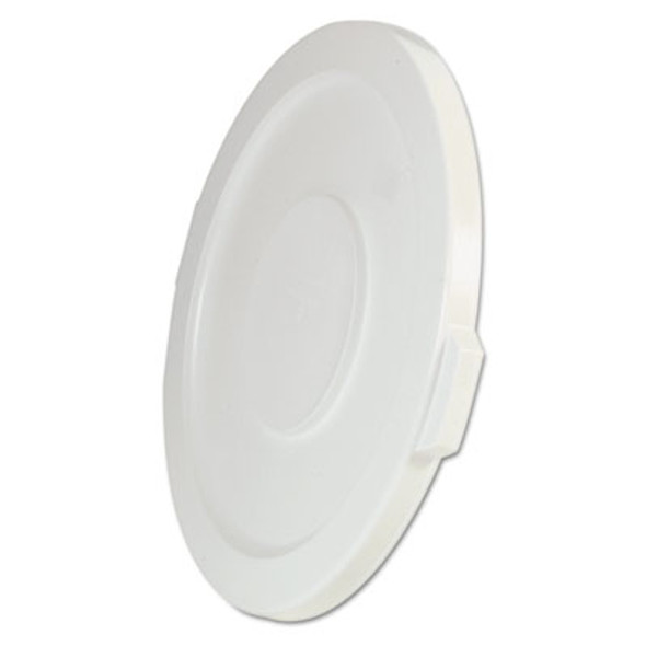 Brute Self-Draining Flat Top Lids For 32 Gal Round Brute Containers, 22.25" Diameter, White