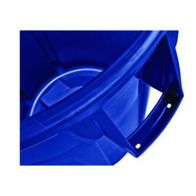 Vented Round Brute Container, 32 Gal, Plastic, Blue