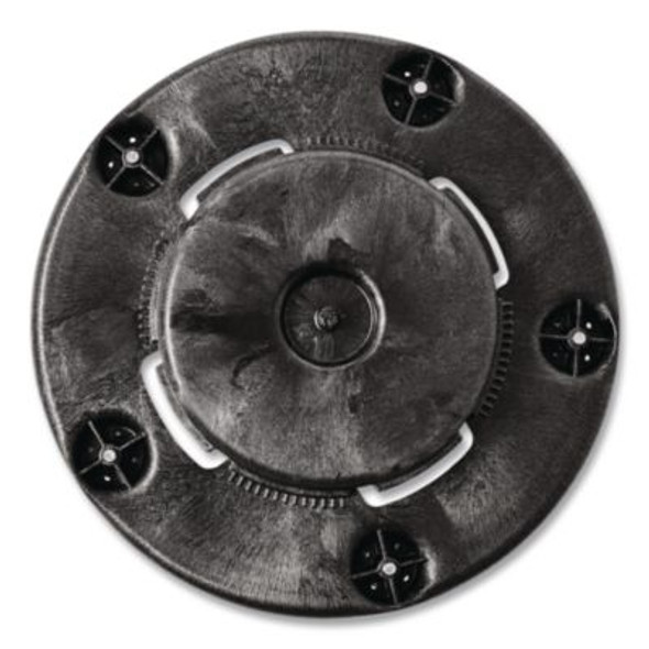 Brute Round Twist On/Off Dolly, 250 Lb Capacity, 18" Dia x 6.63"h, Fits 20 To 55 Gallon Brute Containers, Black