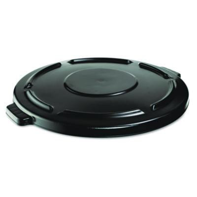 Brute Self-Draining Flat Top Lids, 24.5" Dia x 1.5h, Black
