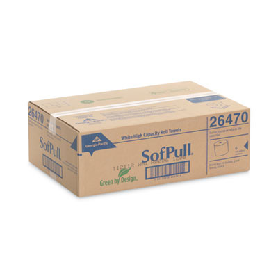 Sofpull Hardwound Roll Paper Towel, Nonperforated, 1-Ply, 7.87" x 1,000 Ft, White, 6 Rolls/Carton