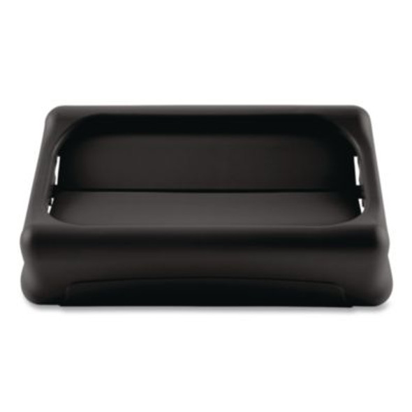 Swing Top Lid For Slim Jim Waste Containers, 11.38w x 20.5d x 5h, Black