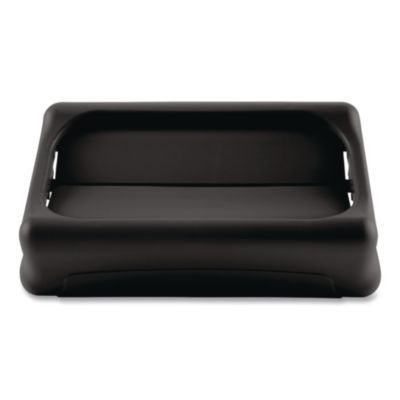 Swing Top Lid For Slim Jim Waste Containers, 11.38w x 20.5d x 5h, Black