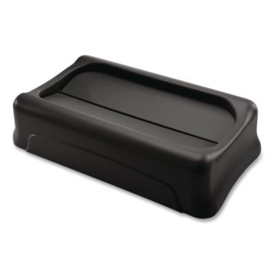Swing Top Lid For Slim Jim Waste Containers, 11.38w x 20.5d x 5h, Black