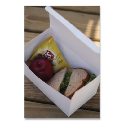 Carryout Boxes, 9 x 5 x 4, White, Paper, 250/Carton